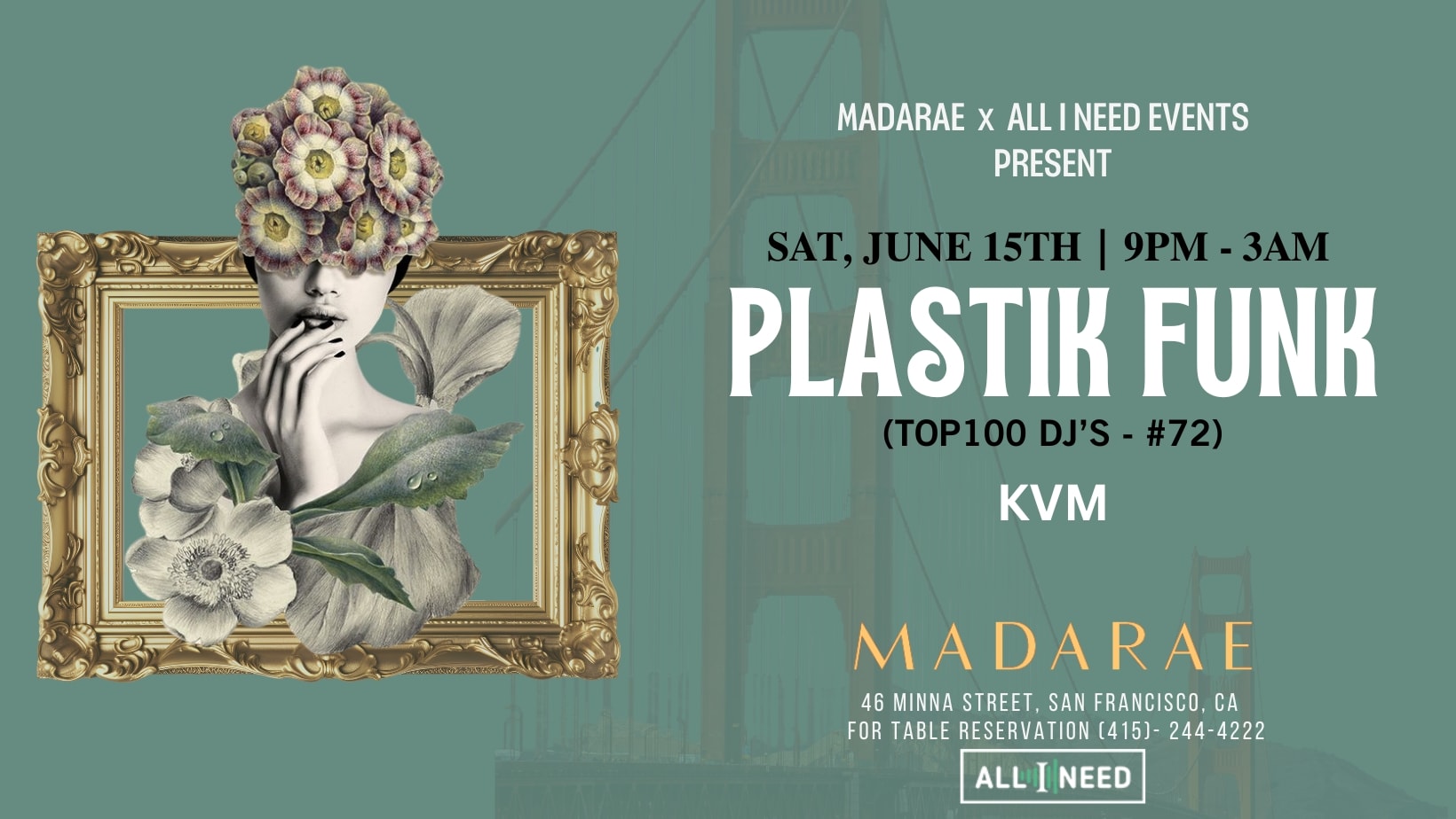 All I Need W/ Plastik Funk (#72 Dj -Djmag Top100) At Madarae Cover