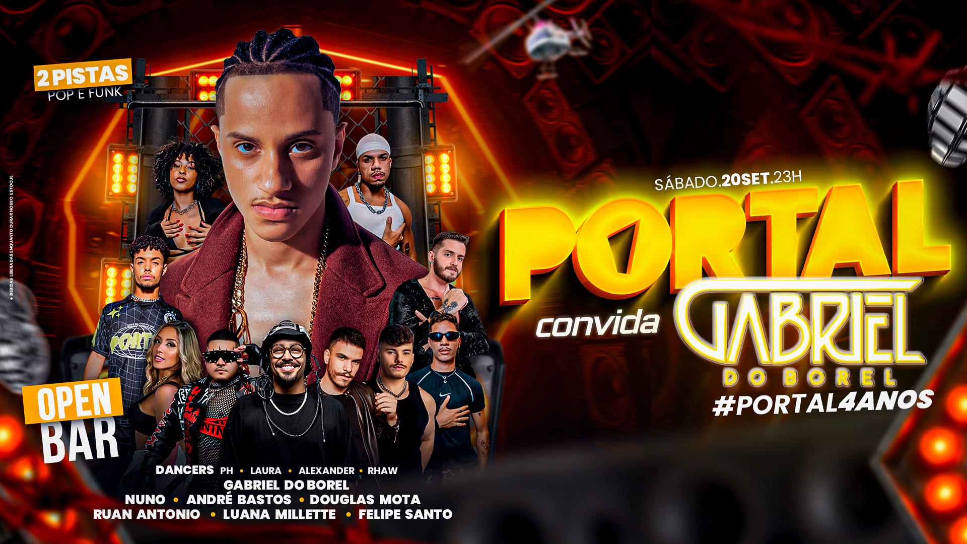 Portal 4 Anos •Sábado• - Gabriel Do Borel - Mega Open Bar Cover