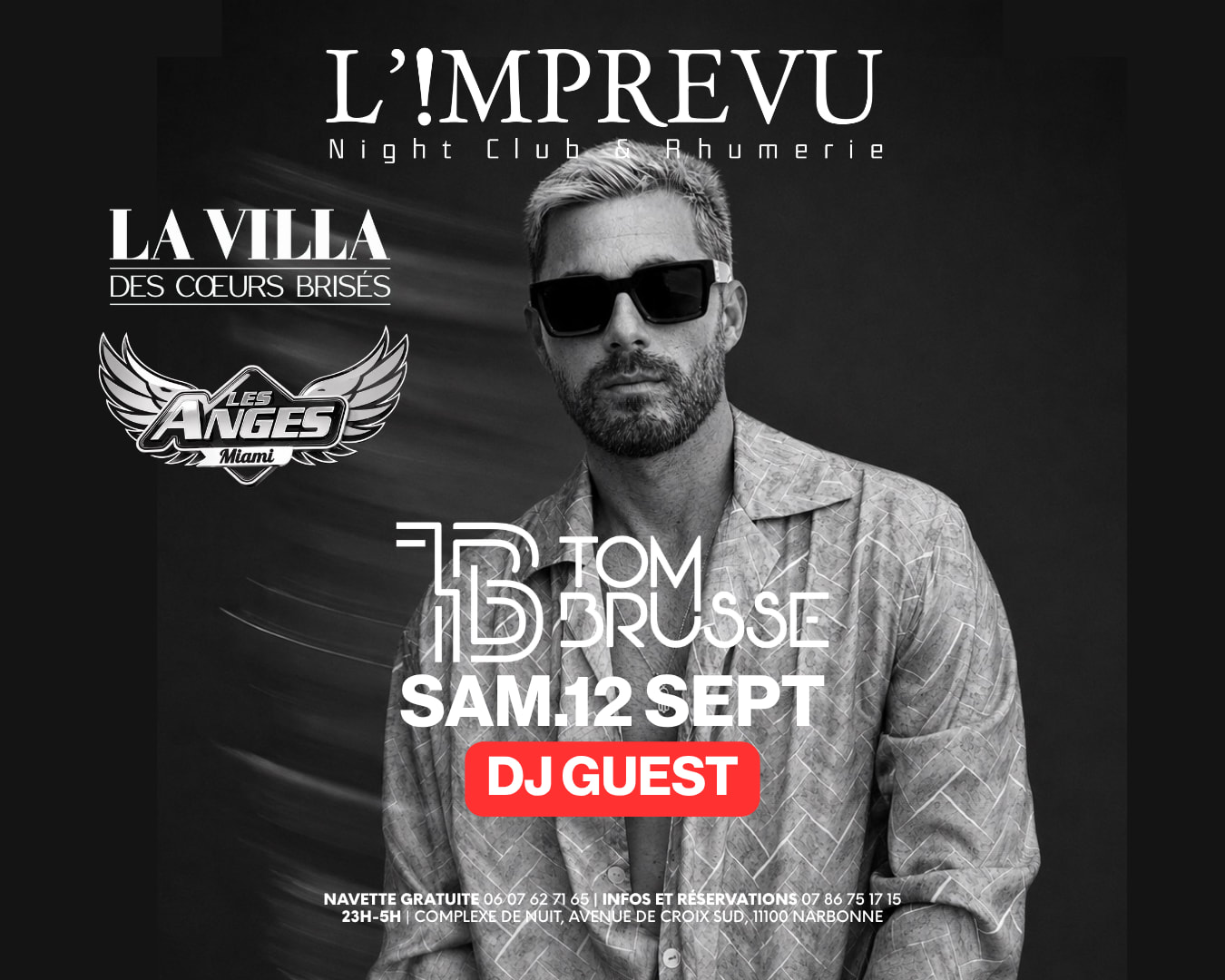 Tom Brusse (Dj Guest) Imprévu Narbonne Cover