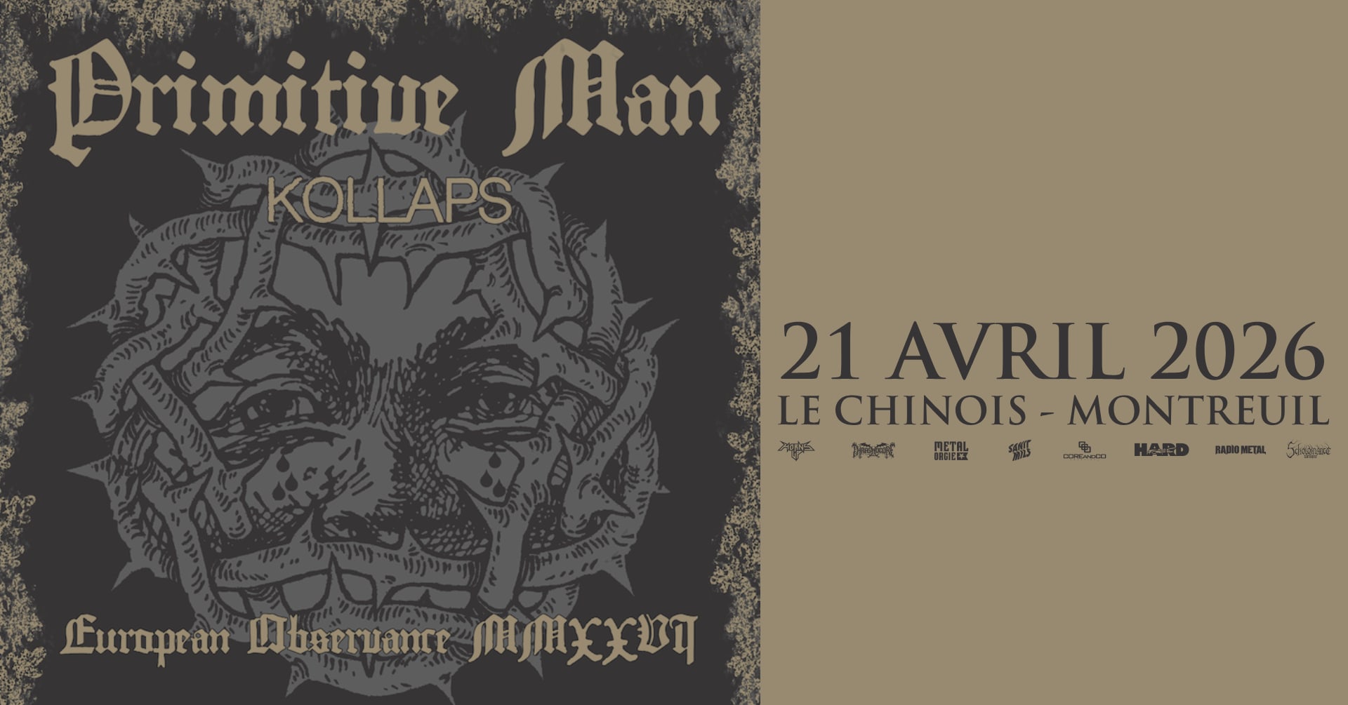 Primitive Man + Guests : Kollaps @ Le Chinois Cover