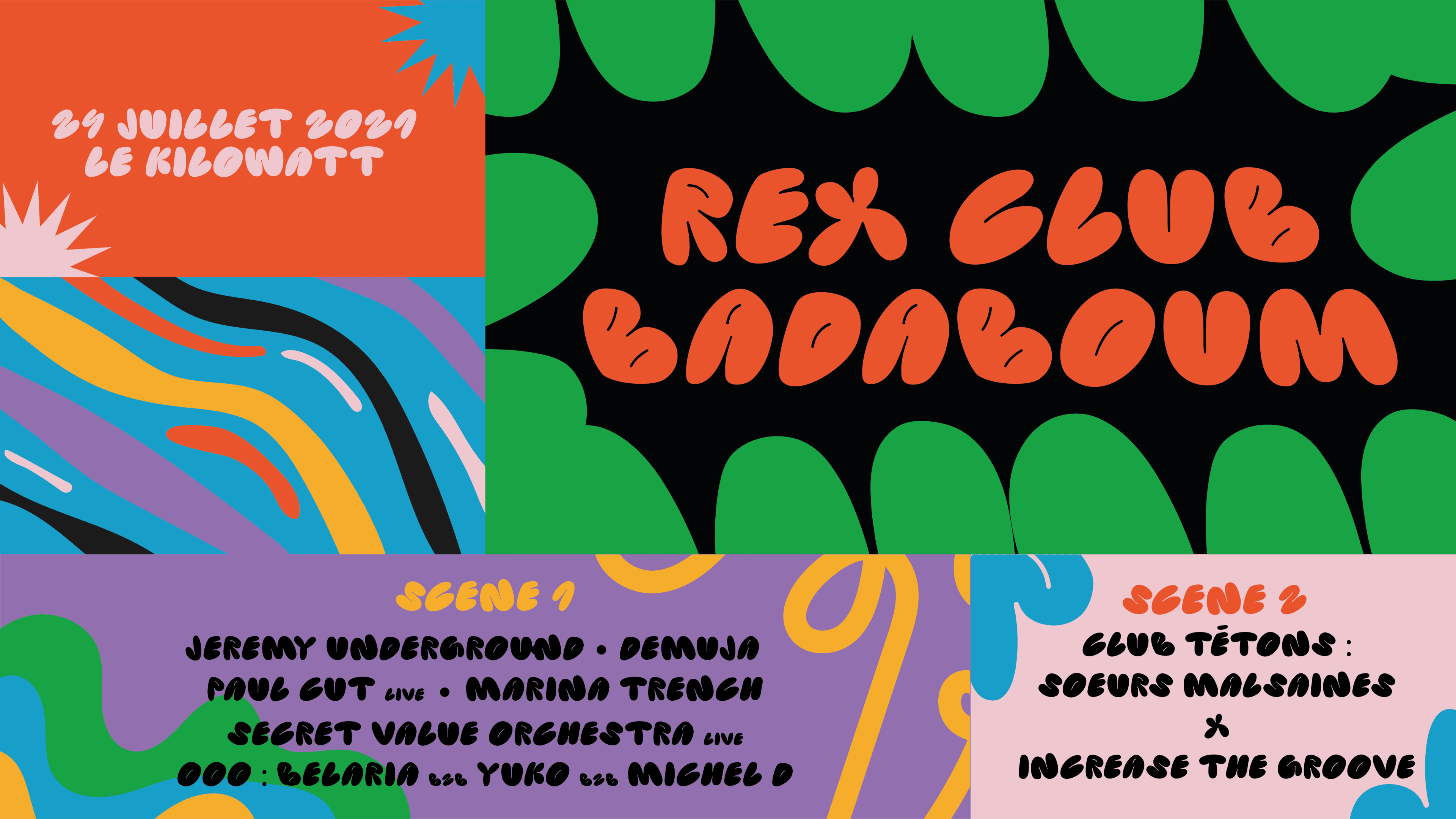 Badaboum X Rex Club : Jeremy Underground, Demuja, Paul Cut.. Cover
