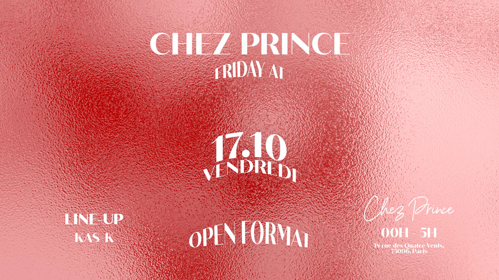 Friday At | @Chez Prince Paris | Open Format Music Cover