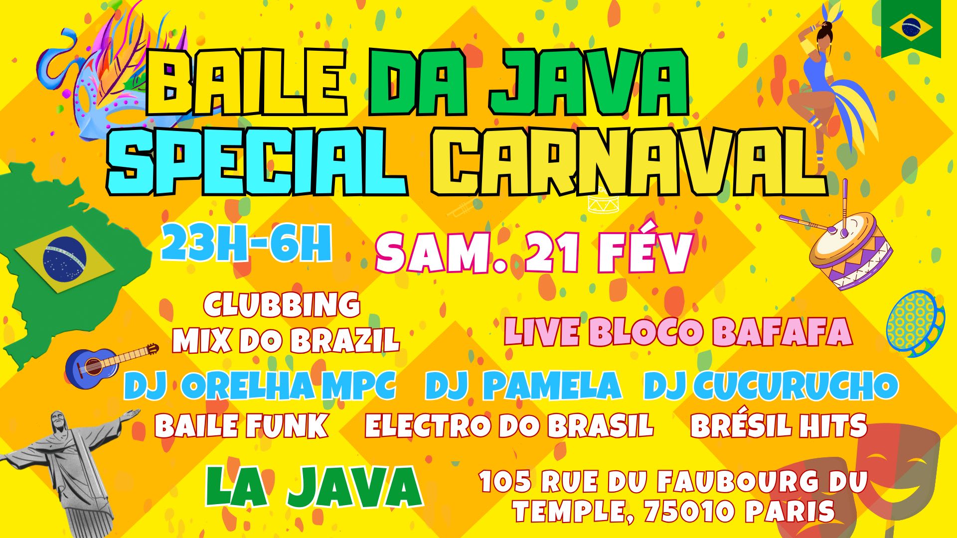 Baile Da Java Spécial Carnaval !! 100% Brazil Vibes Party Cover