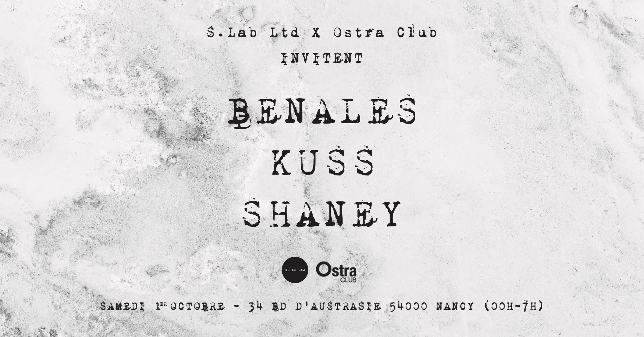 S.Lab Ltd X Ostra Club Invitent Benales, Kuss, Shaney Cover