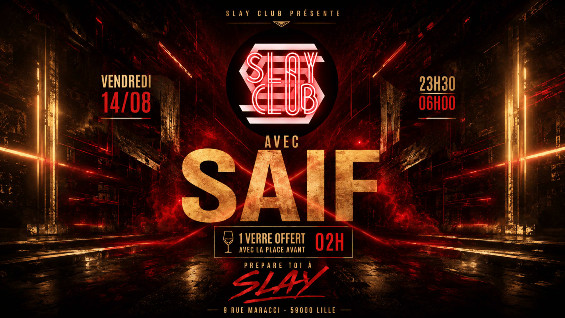 Slay Club : Dj Saif 14/08 Cover