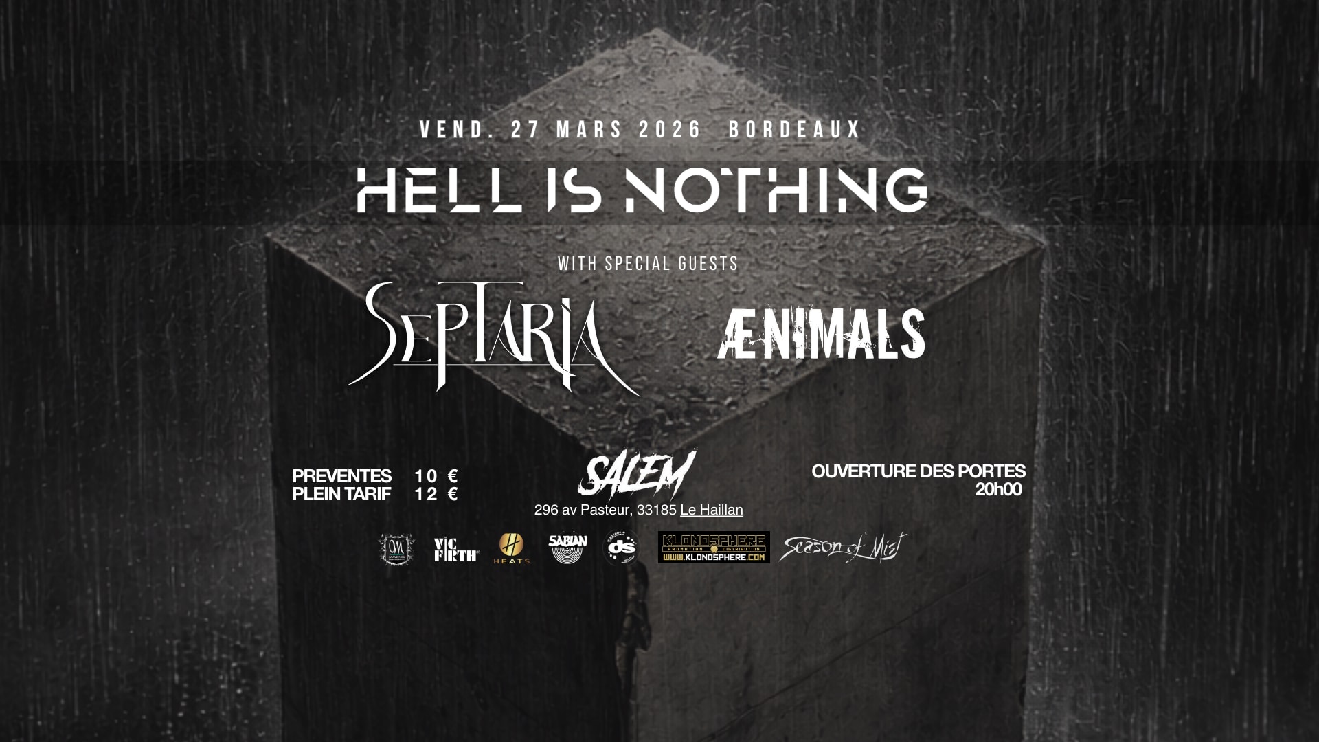 Hell Is Nothing + Septaria + Aenimals @Lesalem Cover