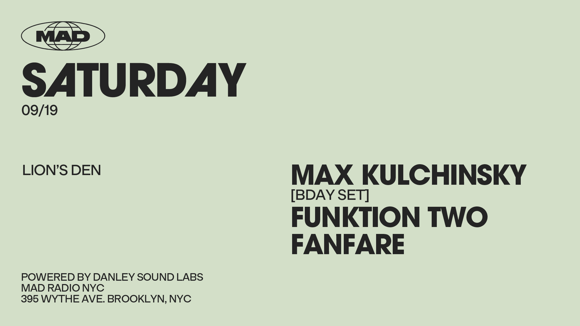 Lion's Den: Max Kulchinsky / Funktion Two / Fanfare Cover