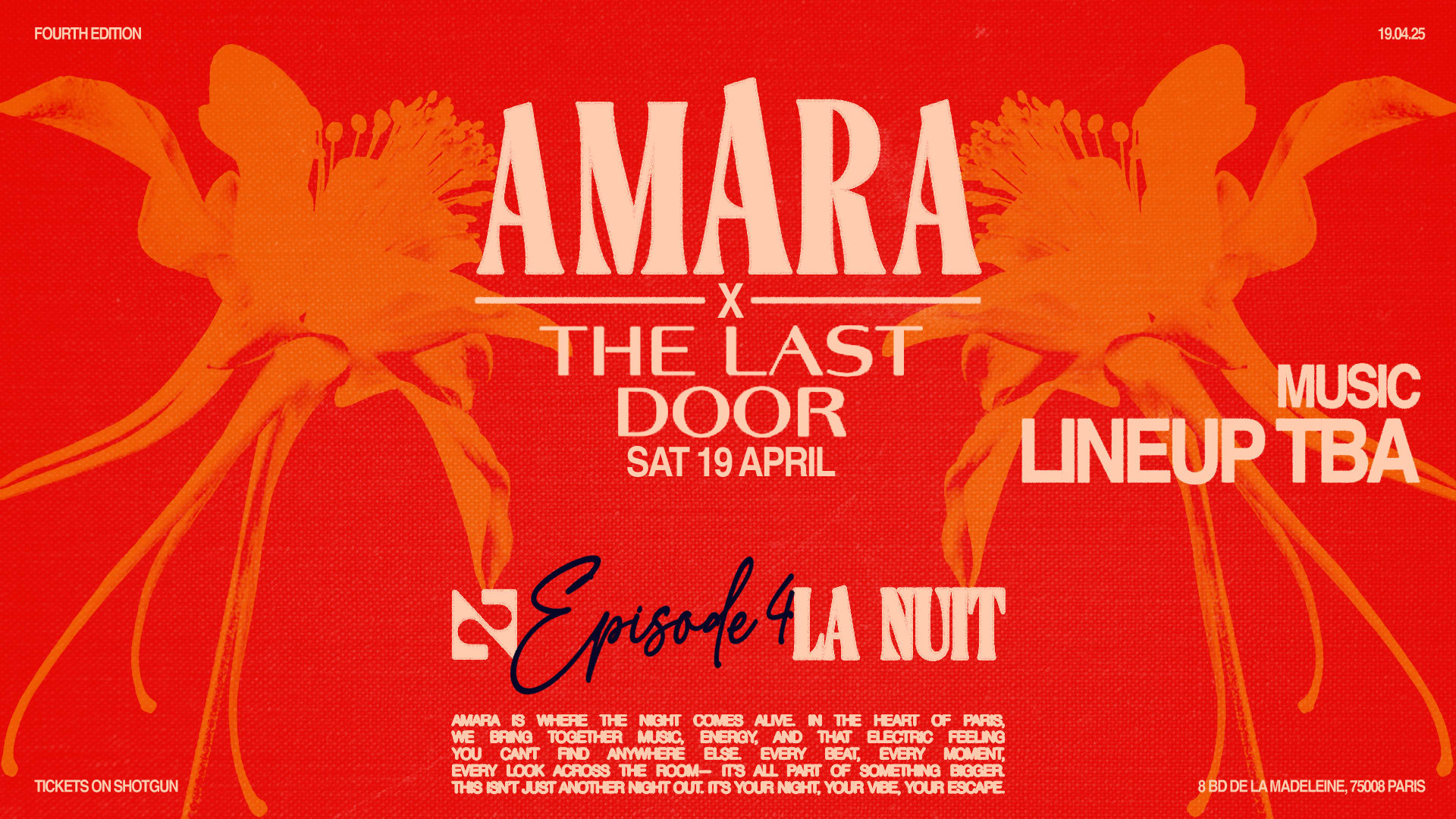 Amara 19 Avril | @Club La Nuit Cover
