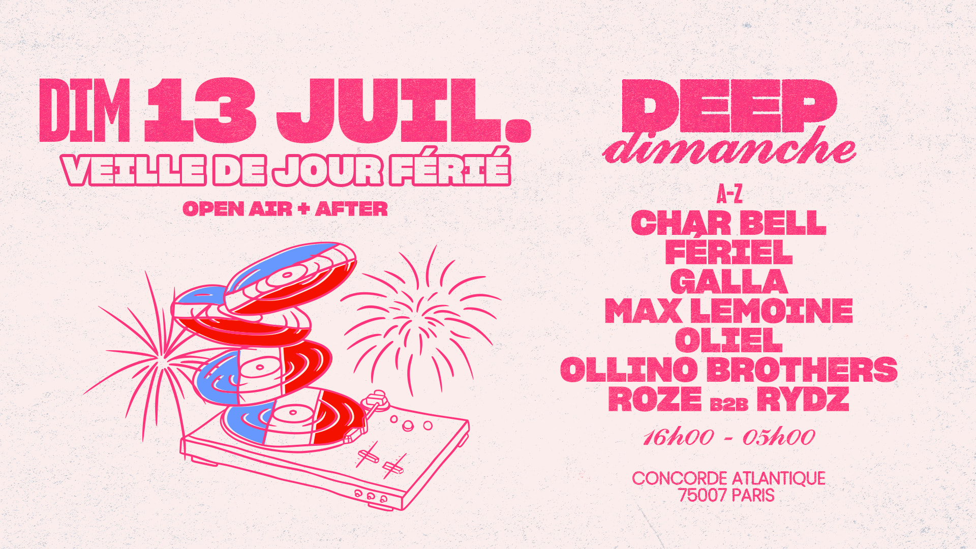 Deep Dimanche | 13 Juillet [Veille De Jour Férié] Cover