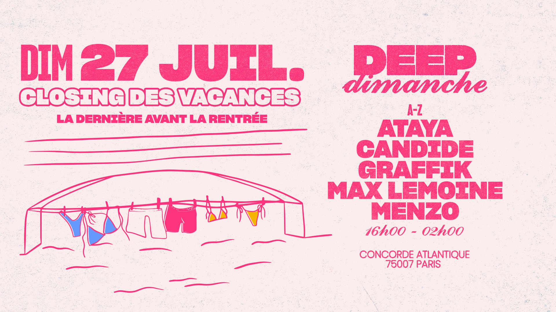 Deep Dimanche | 27 Juillet @Concorde Atlantique Cover