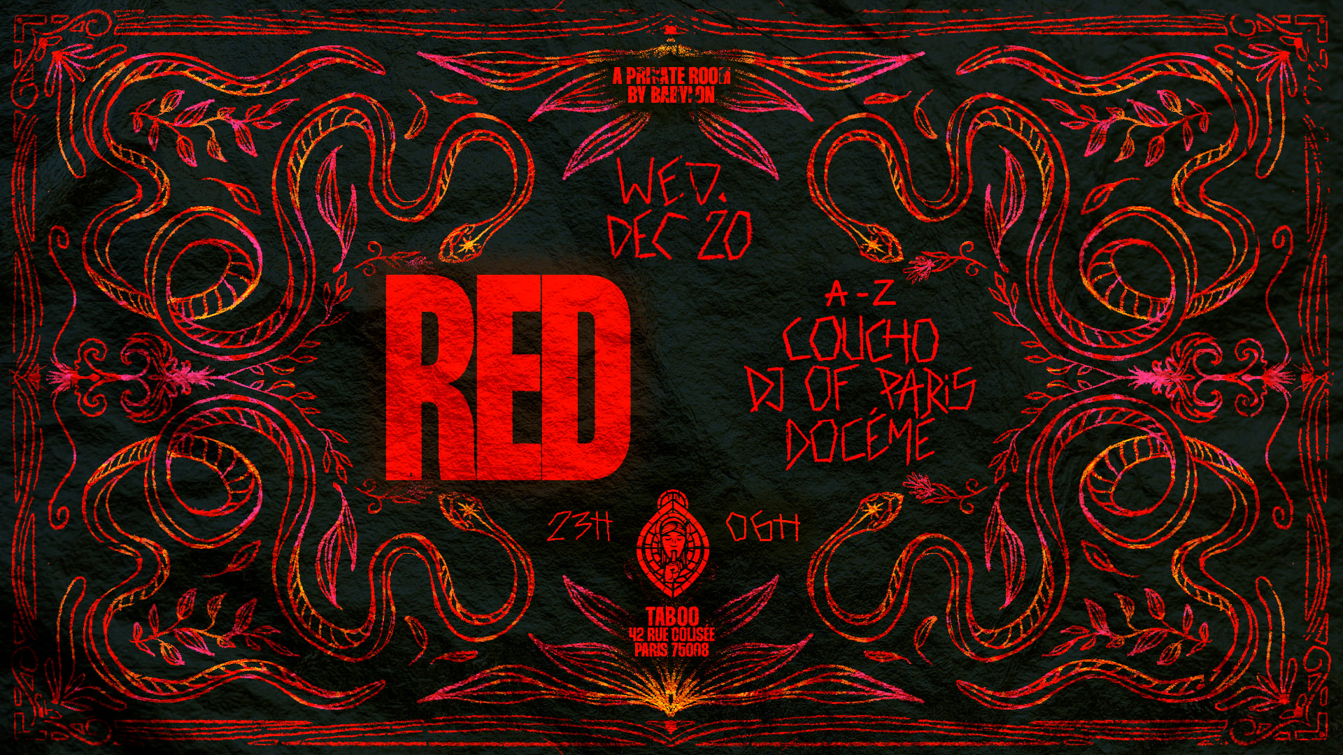 Red 20/12 - A Private Room By Babylon @Taboo W Dj Of Paris Cover