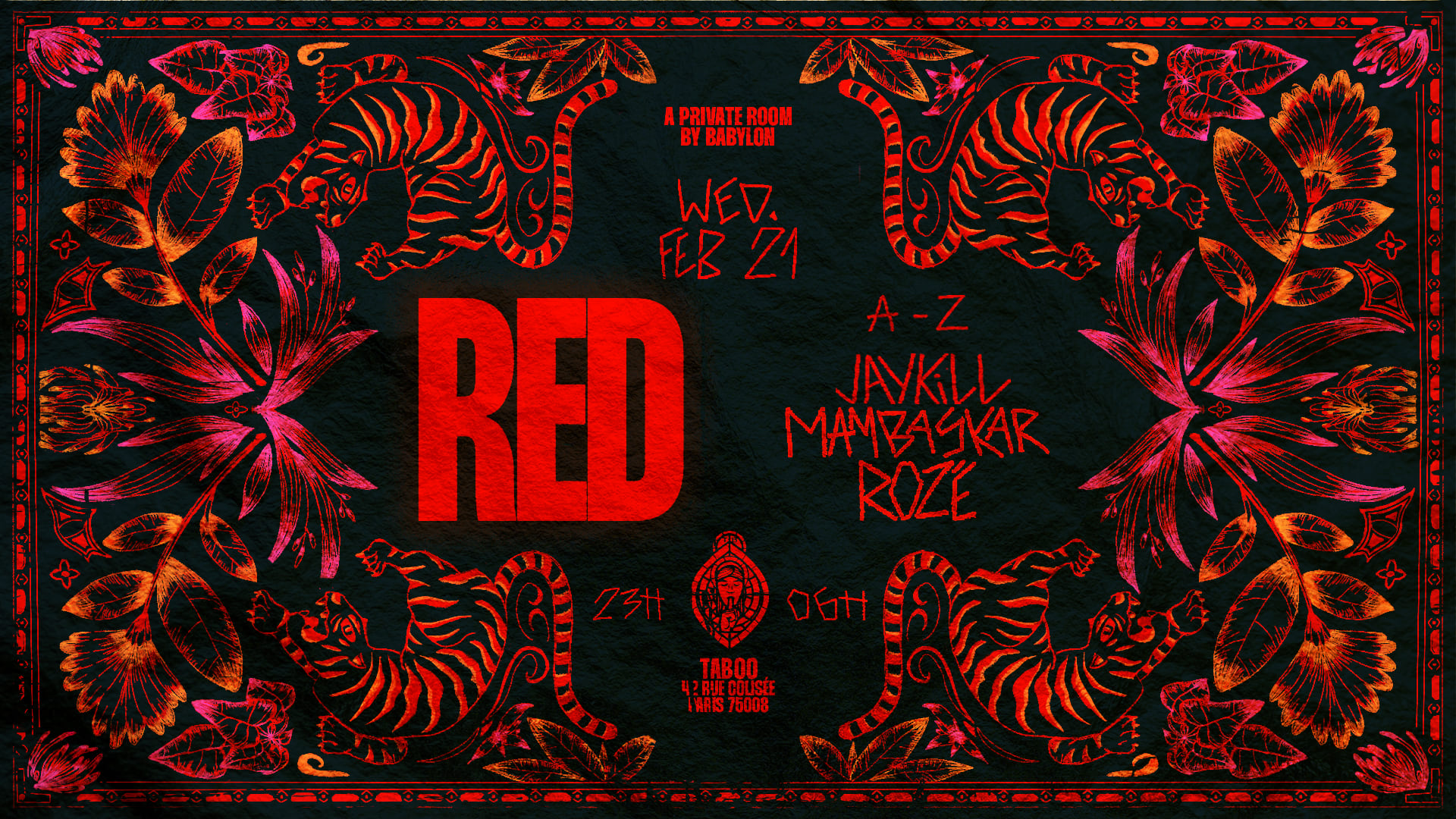 Red 21/02 - A Private Room By Babylon @Taboo Cover