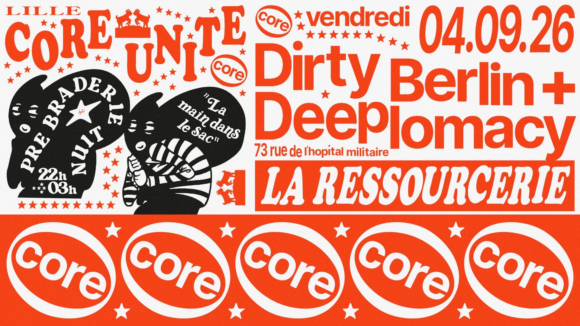 Core Night Pré-Braderie 2026 : Dirty Berlin & Deeplomacy Cover
