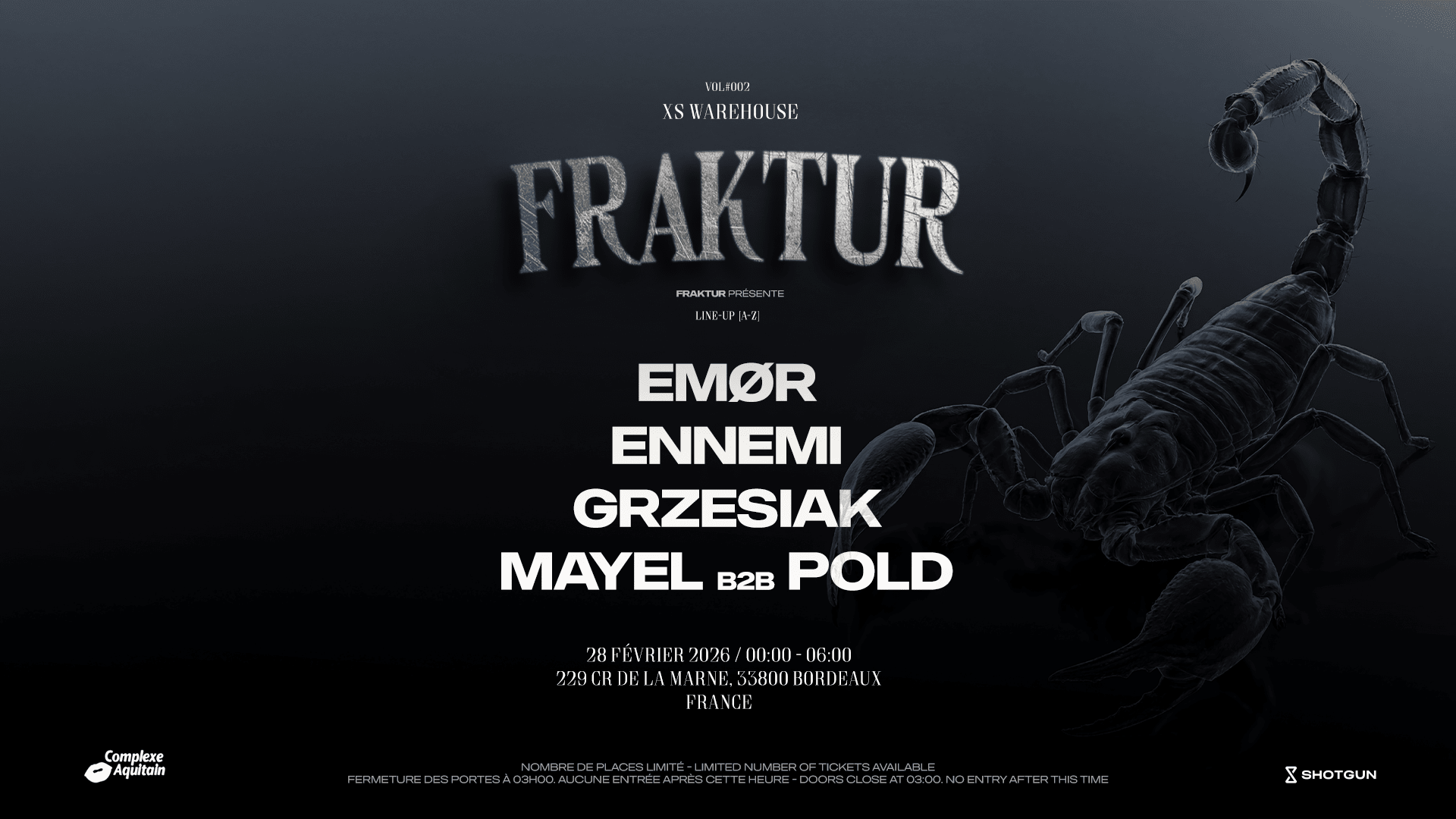 Fraktur W/ Emør / Ennemi / Grzesiak / Mayel B2b Pold Cover