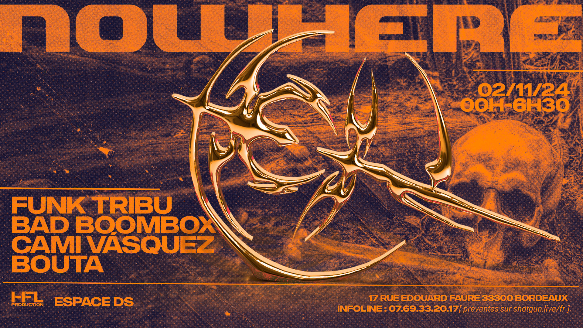 Nowhere Halloween W/ Funk Tribu / Bad Boombox / Cami Vasquez Cover