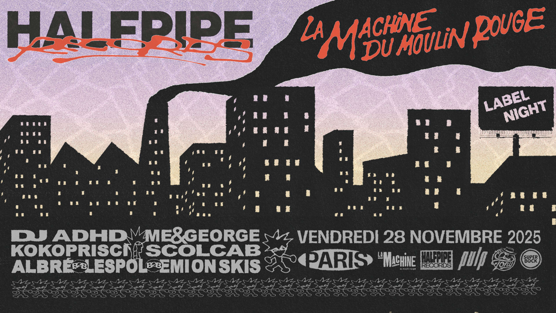 Halfpipe Records Label Night Cover