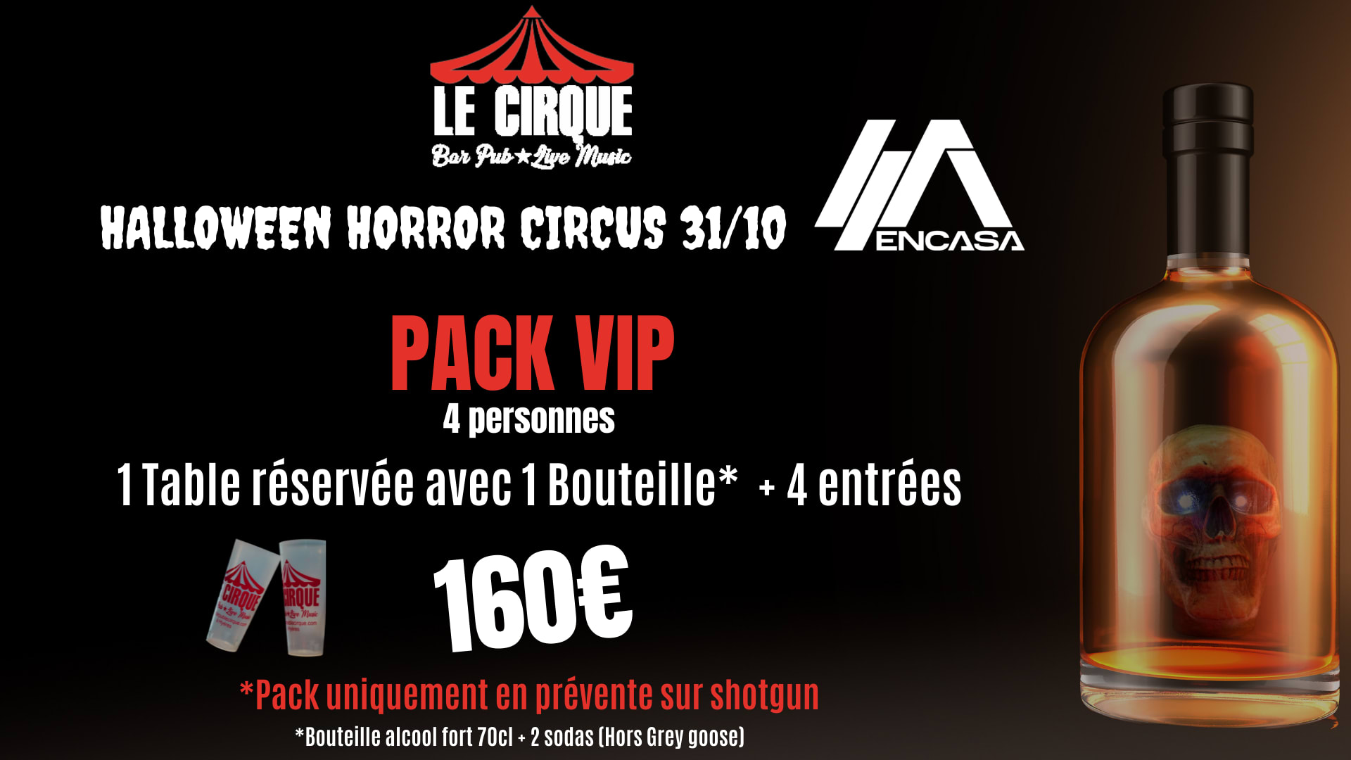 Pack Vip 4 Personnes - Halloween Horror Circus Encasa - Closing Cirque Cover
