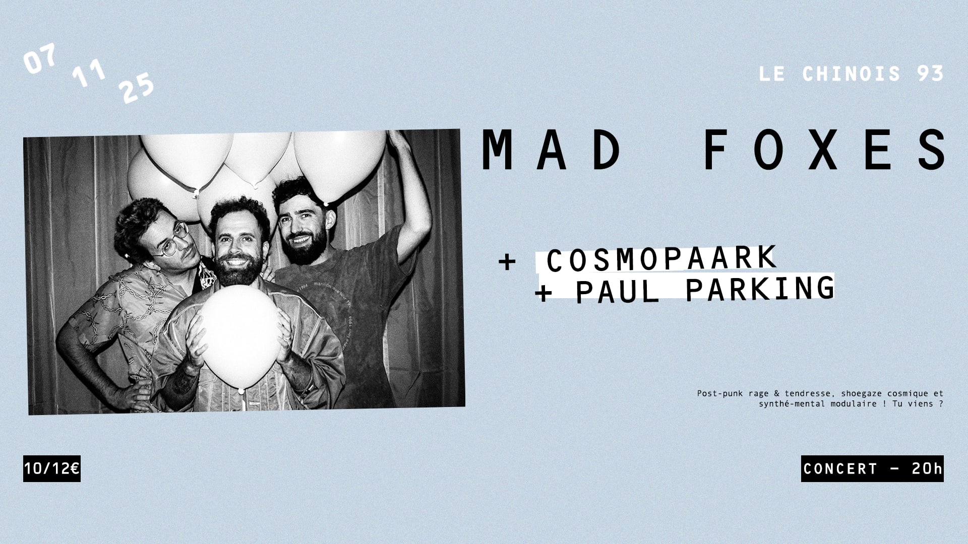 Mad Foxes + Cosmopaark + Paul Parking Cover