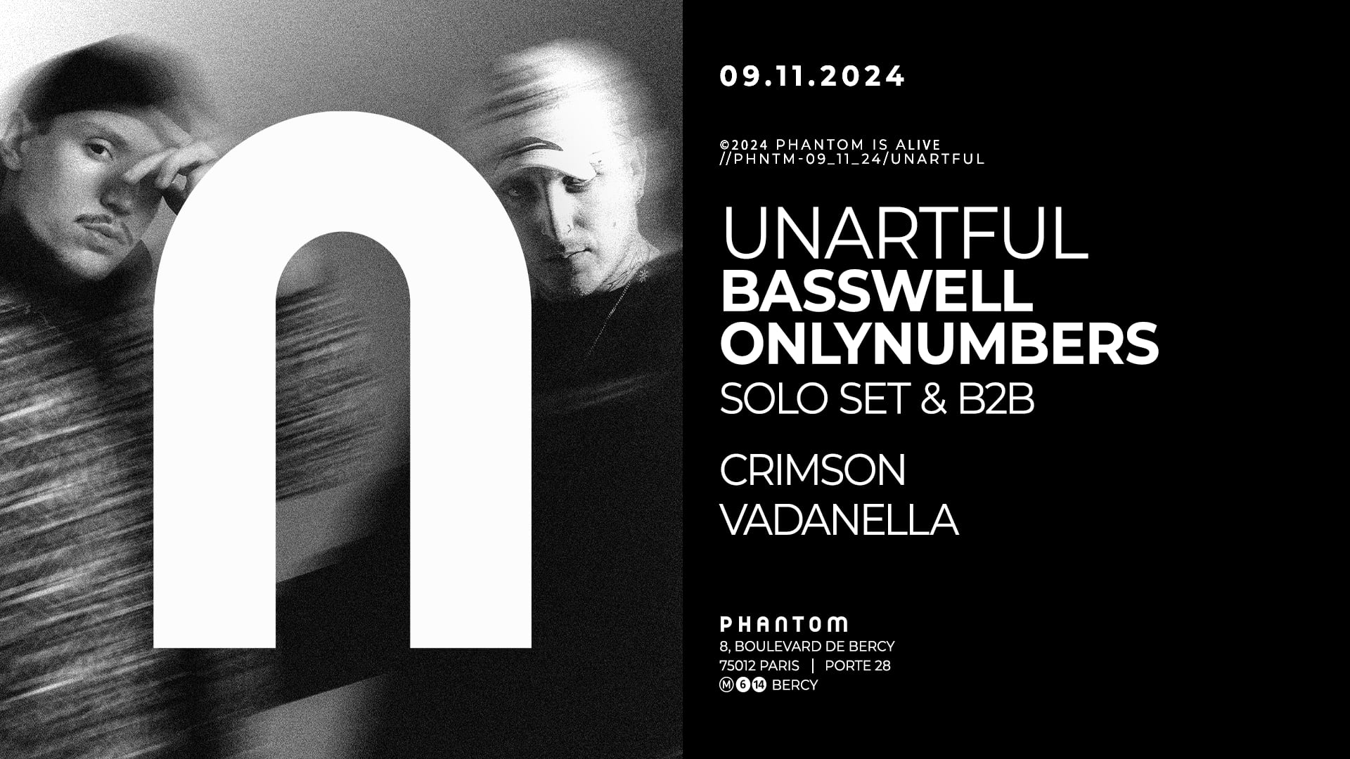 Phantom X Unartful : Basswell, Onlynumbers (Solo Set & B2b) Cover