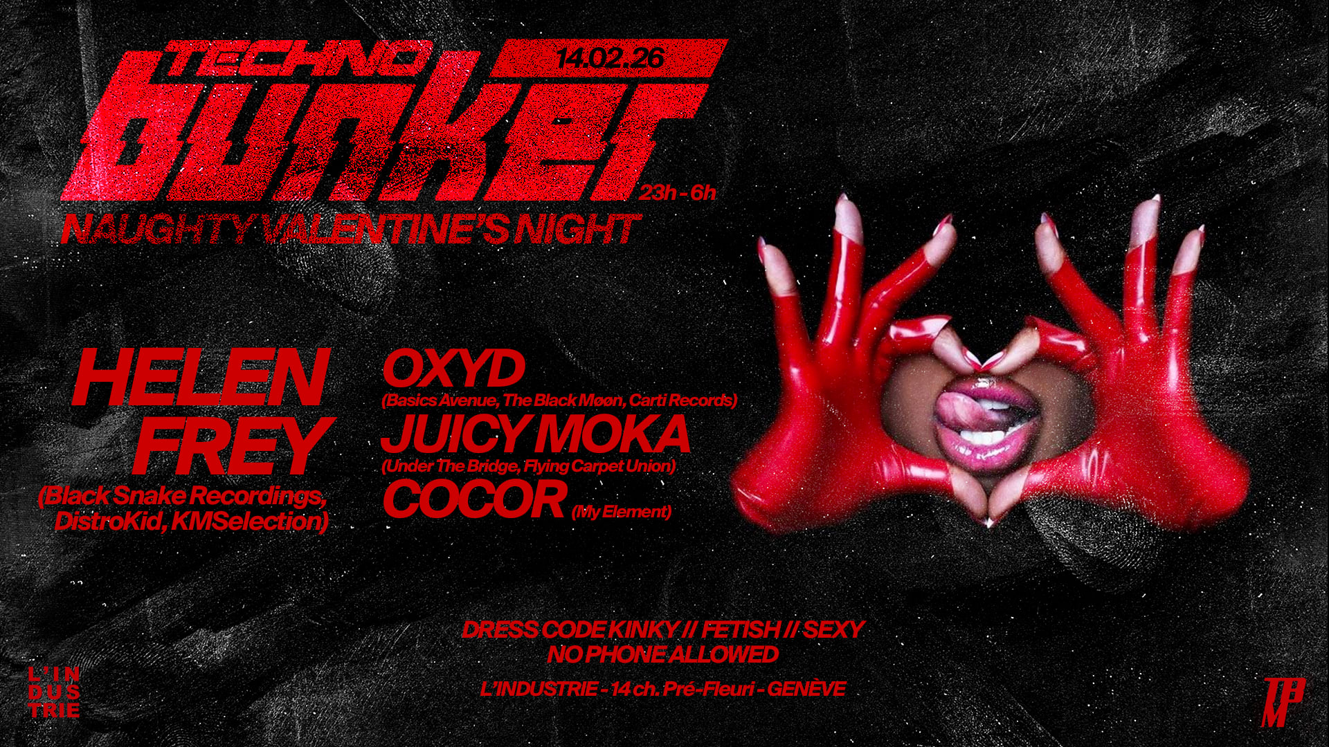 Techno Bunker "Naughty Valentine's Night" W/ Helen Frey Cover