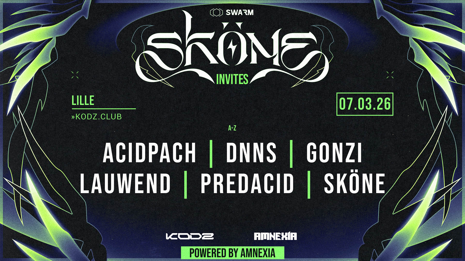 Kodz X Amnexia : Sköne Invites Cover
