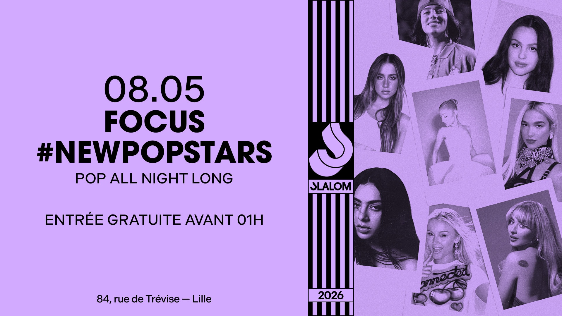 Slalom : Focus #Newpopstars — Entrée Gratuite Av. 01h Cover