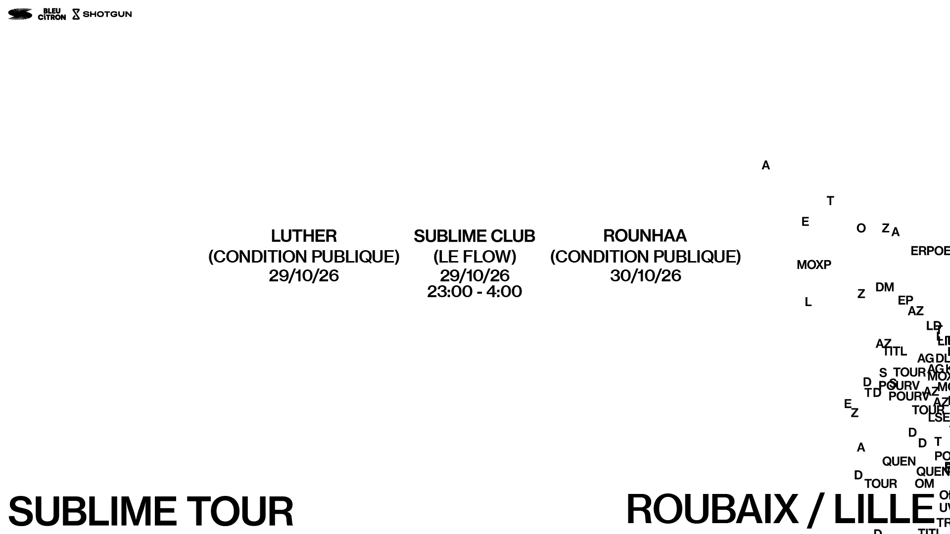 Pack 2 Concerts + Club : Sublime Tour - Roubaix + Lille Cover