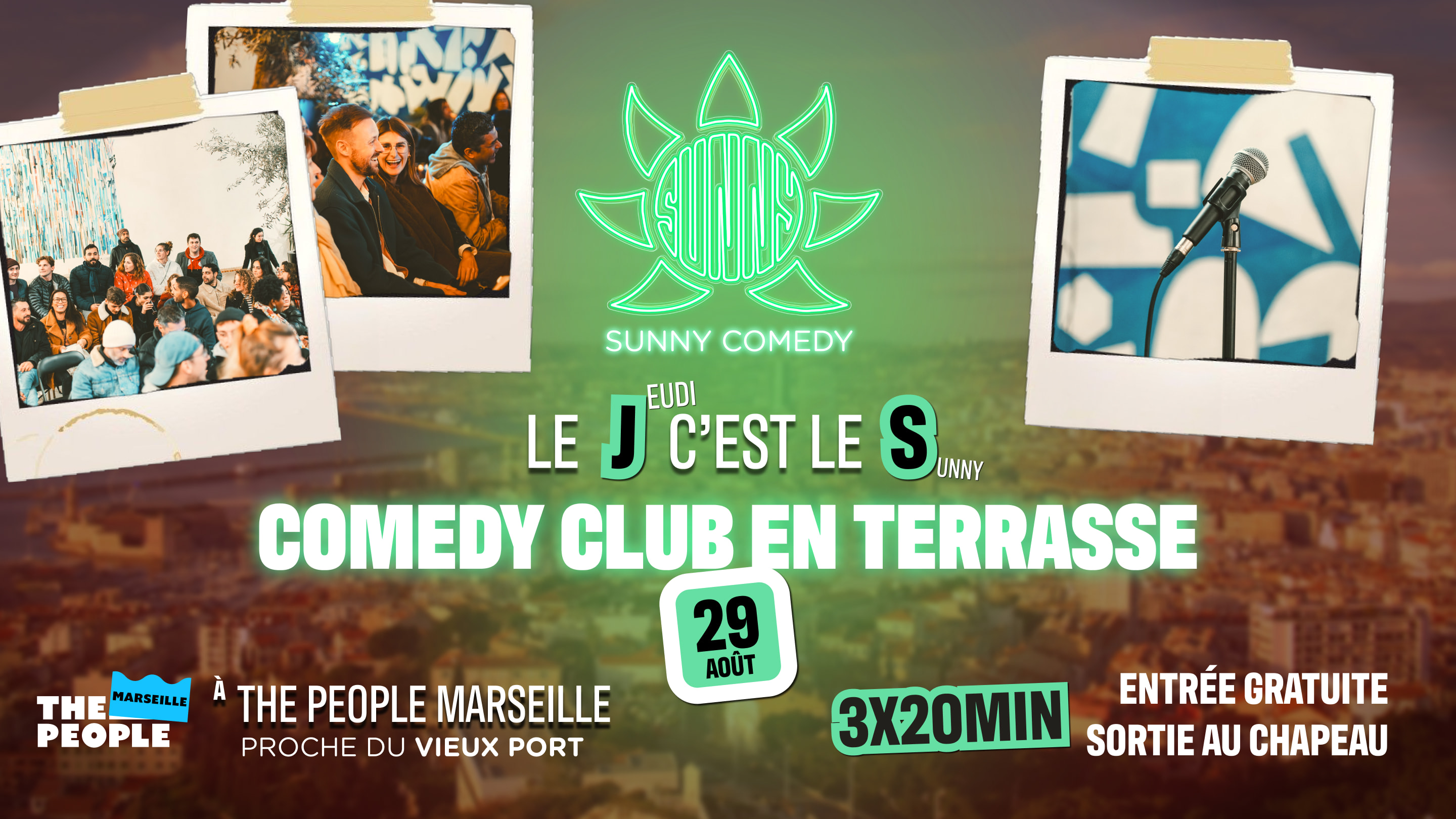Sunny Comedy Club En Terrasse • 3 Artistes Sur 20min • 29/08 Cover