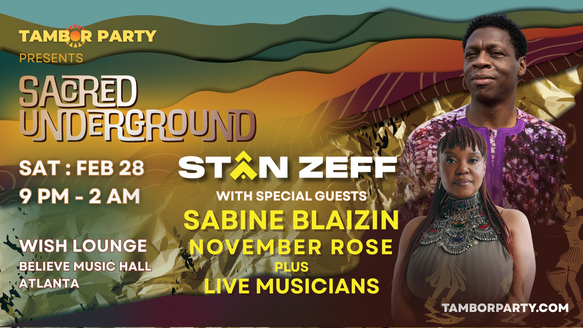 Tambor Party Presents 'sacred Underground' - Feb 28 Cover