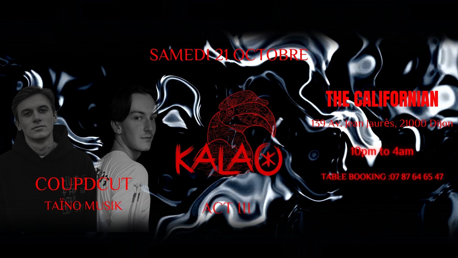 Kalaø X The Californian | 21 Octobre | @Coupdcut @Taïnomusik Cover