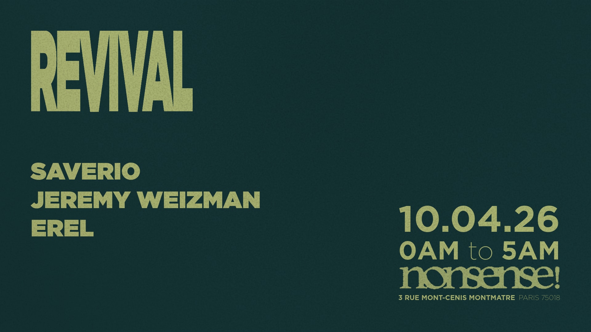 Revival X Nonsense! : Saverio, Jeremy Weizman, Erel Cover