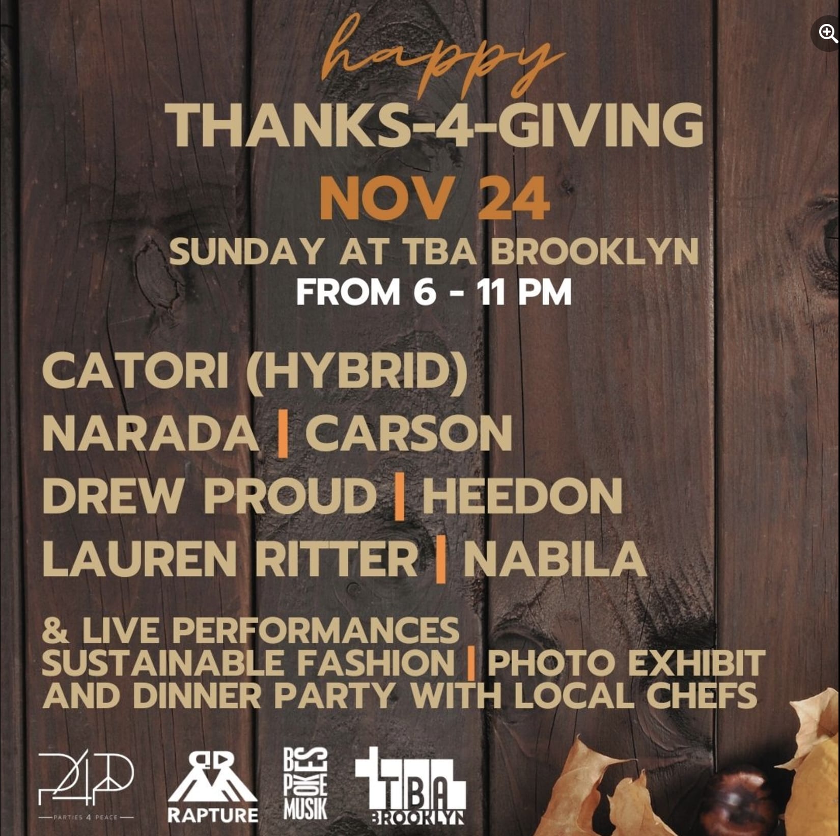 Thanks-4-Giving Dinner Party And Music Cover