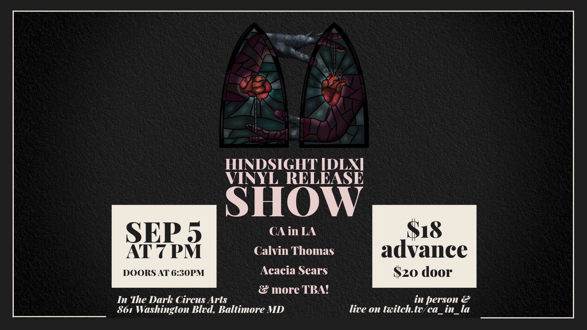 Hindsight [DLX] Vinyl Release Show Cover