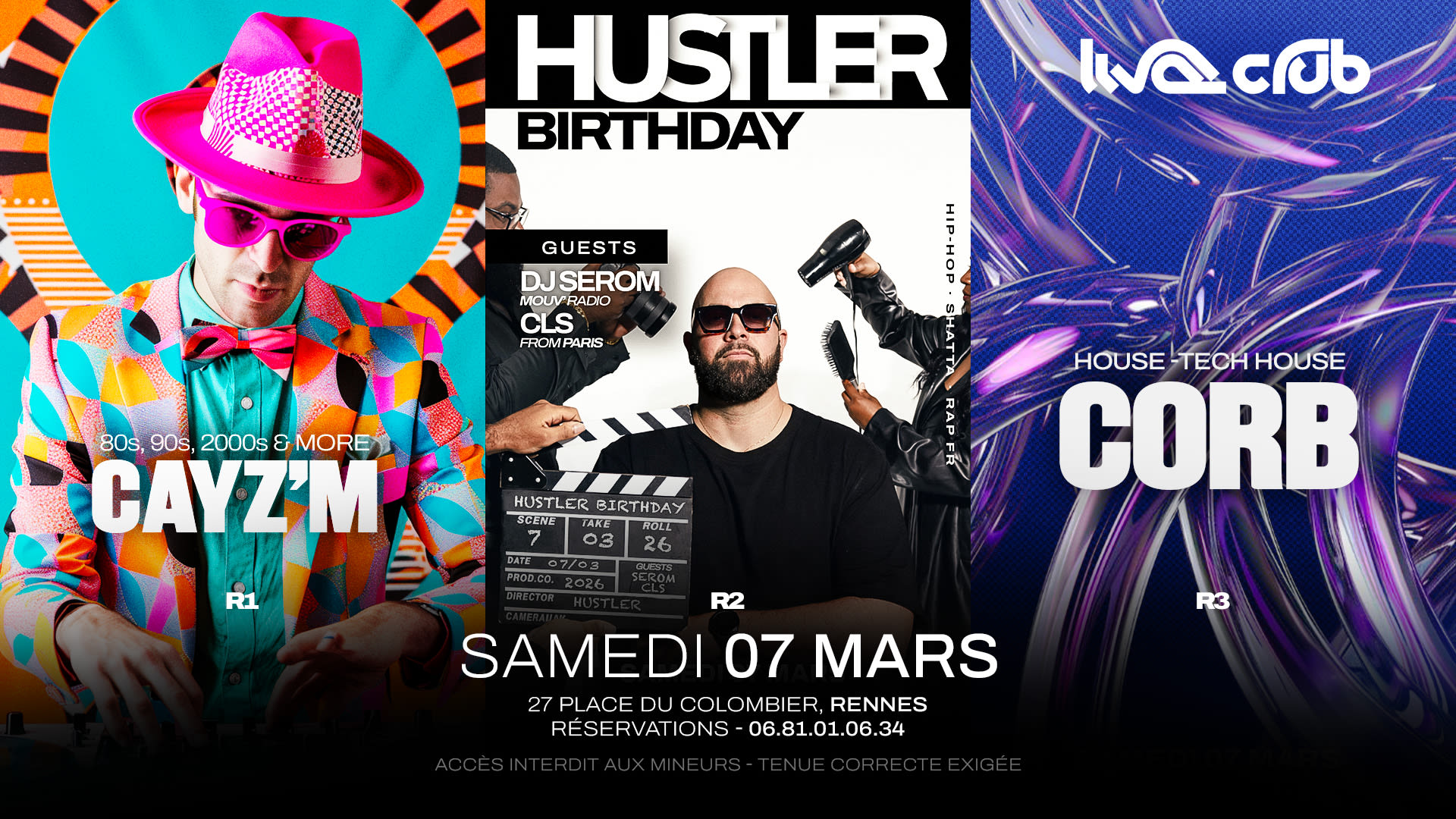 Hustler Birthday: Djserom& Cls (R2)+ Corb (R3) + Cayz'm (R1) Cover