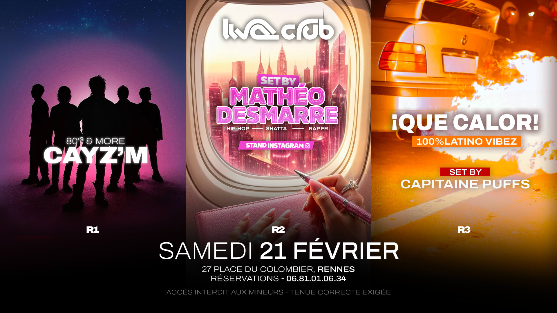 Que Calor:Matheo Desmarre(R2)+Cayz'm(R1)+Capitaine Puffs(R3) Cover