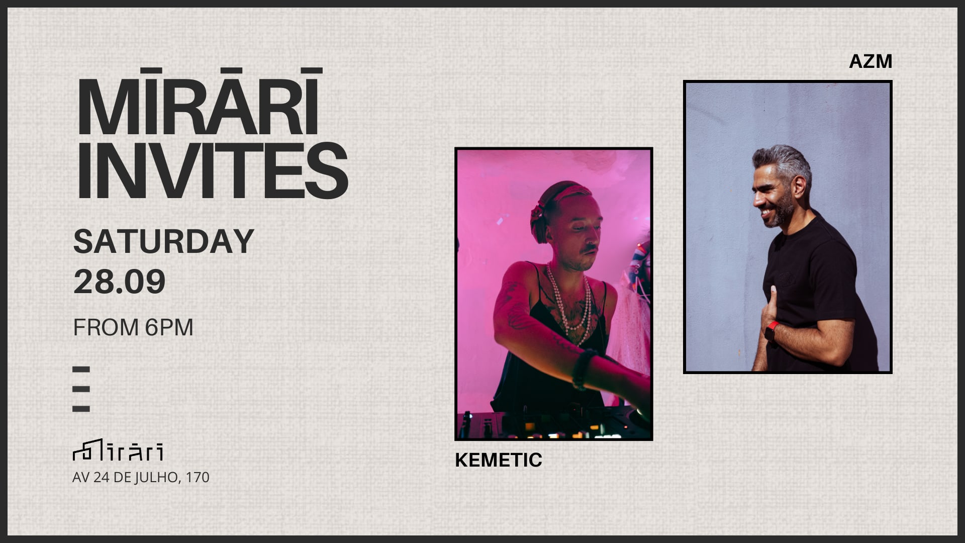 Mirari Invites: Kemetic & Azm | September 28 Cover