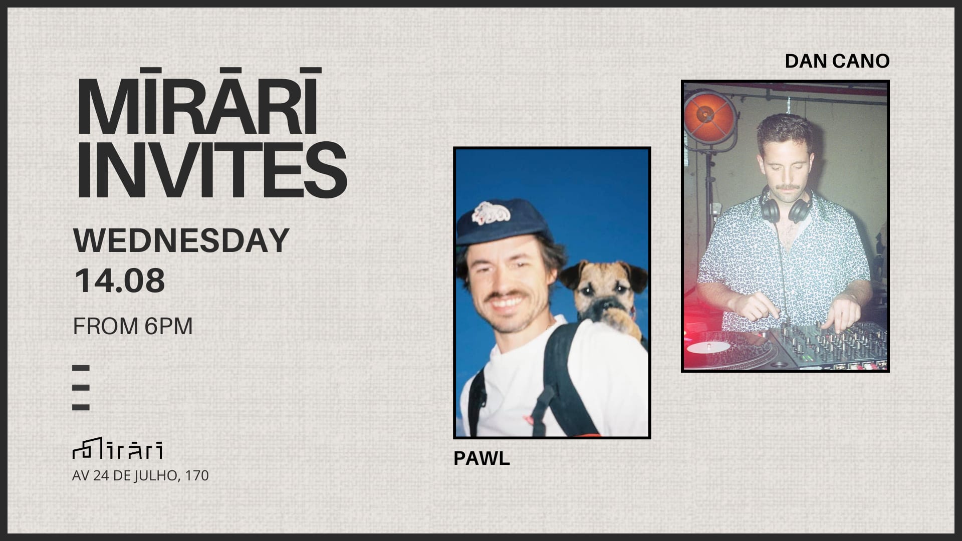 Mirari Invites: Pawl & Dan Cano Cover