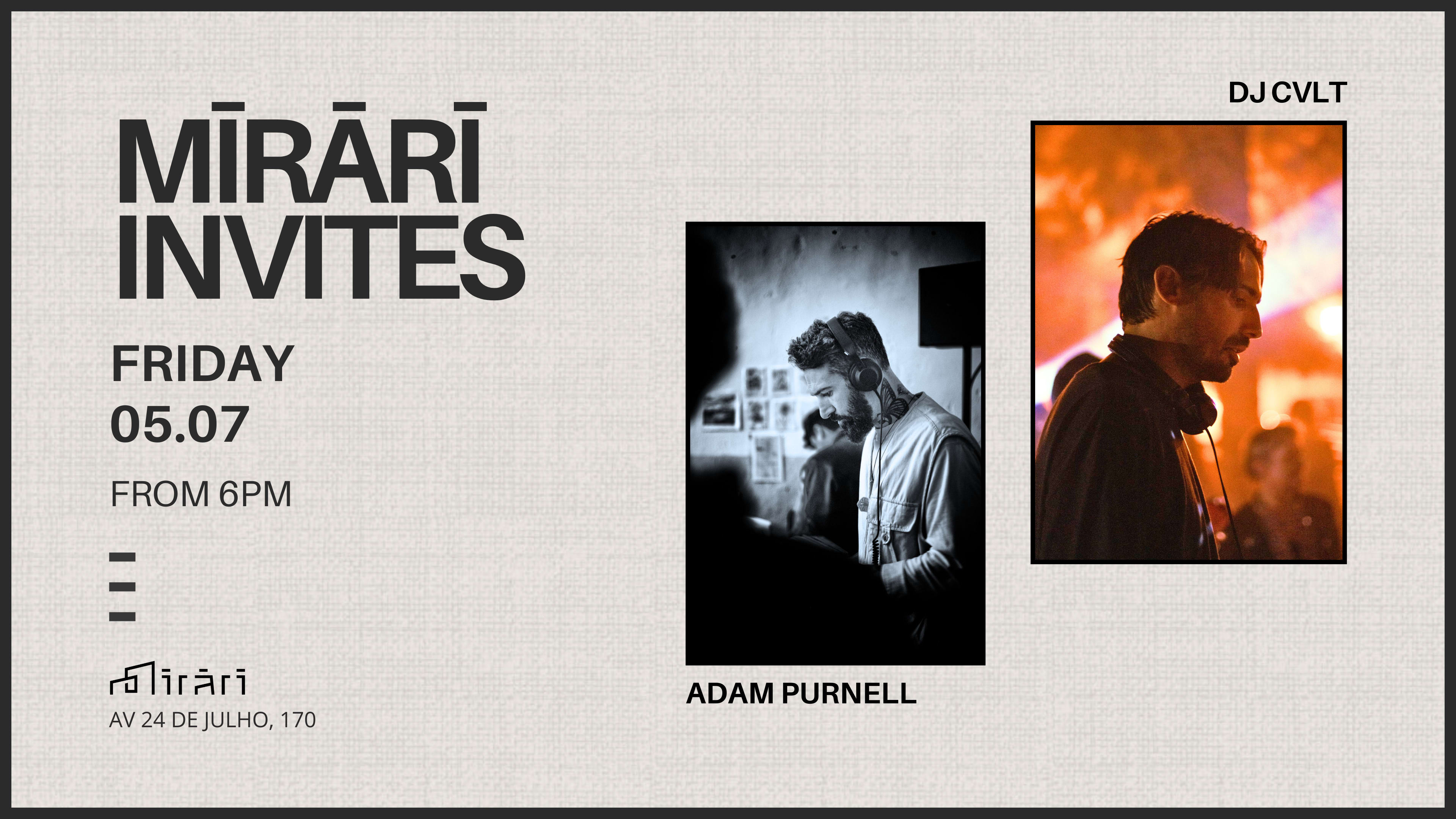 Mirari Invites: Adam Purnell & Dj Cvlt Cover
