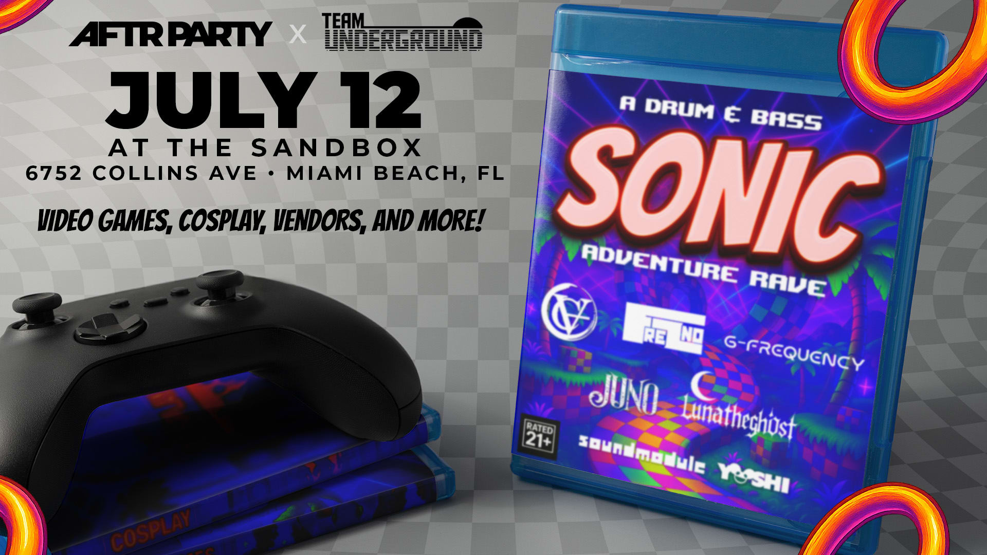 Aftr Party X Team Underground: Sonic Adventure Rave (D&B) Cover