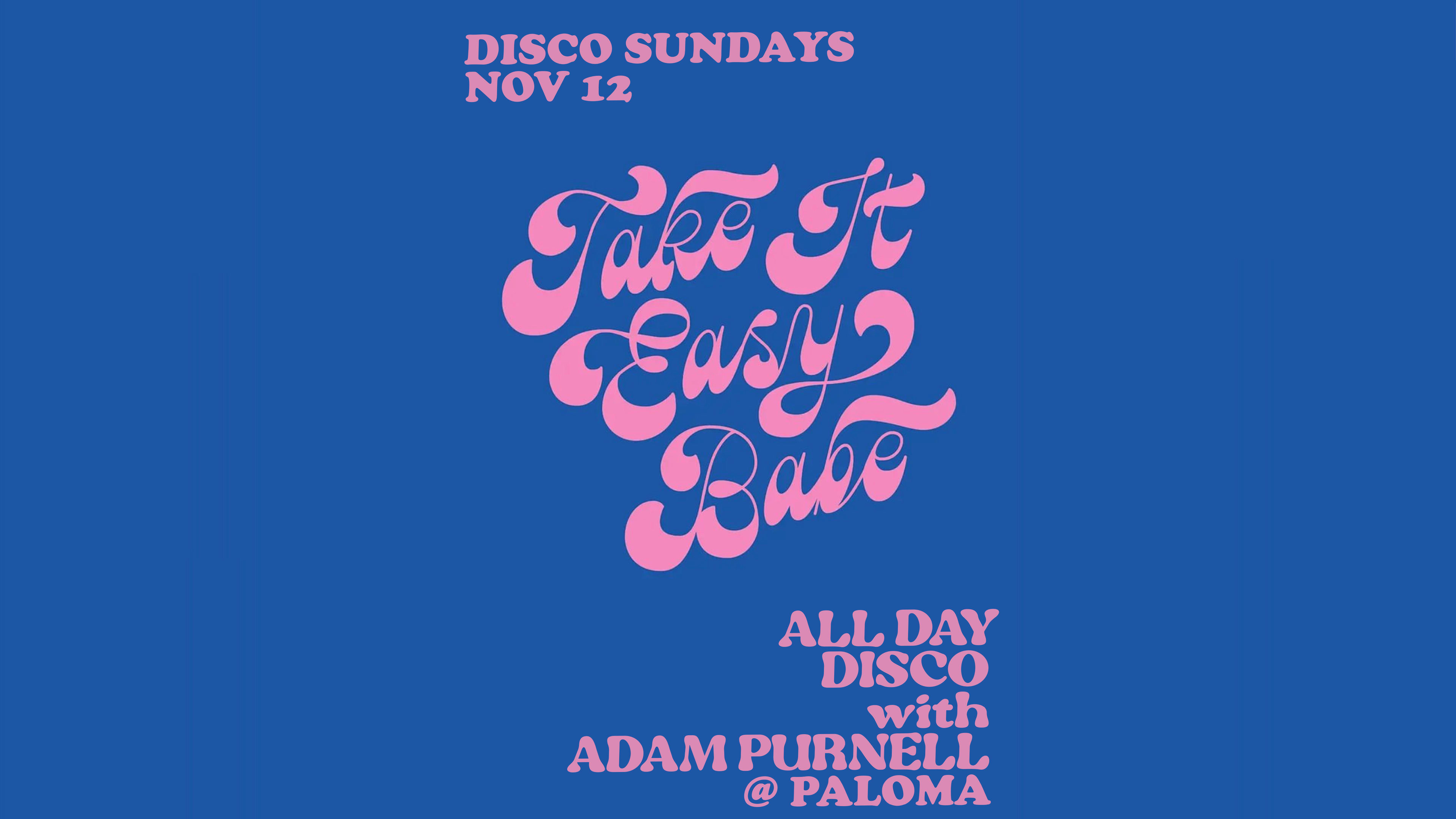 Paloma Disco Sundays With Adam Purnell Cover