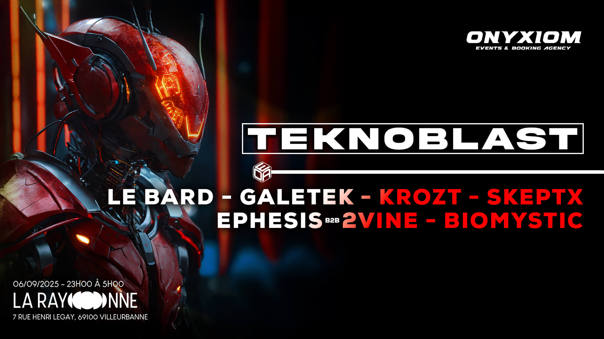 Onyxiom - Teknoblast - W/ Le Bard, Biomystic, Ephesis & More Cover