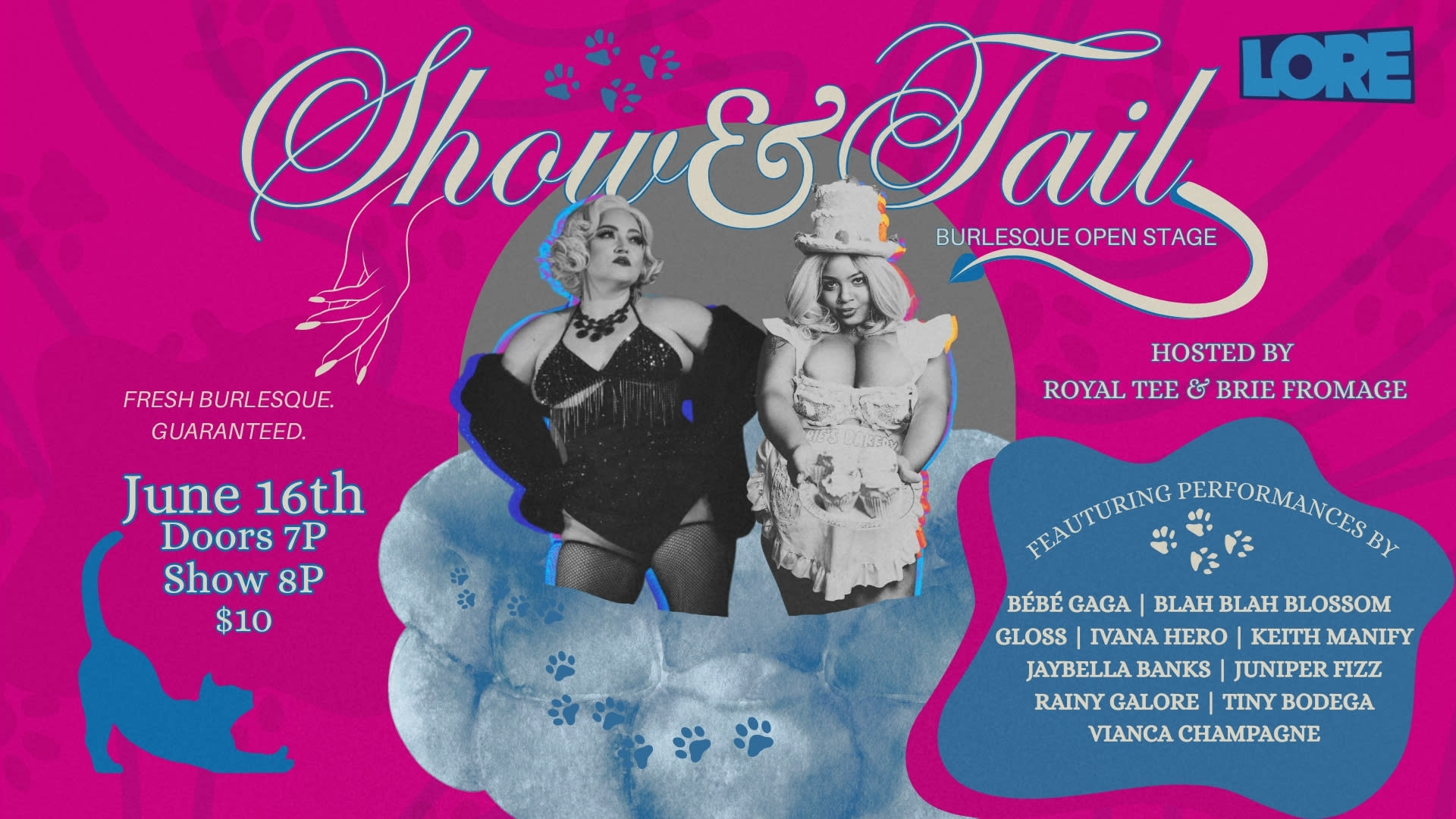 Show & Tail - Burlesque Open Stage Show Cover
