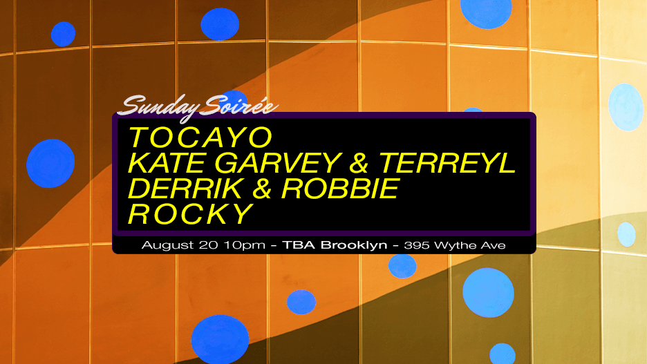 Sunday Soirée: Tocayo, Kate Garvey, Terreyl Cover