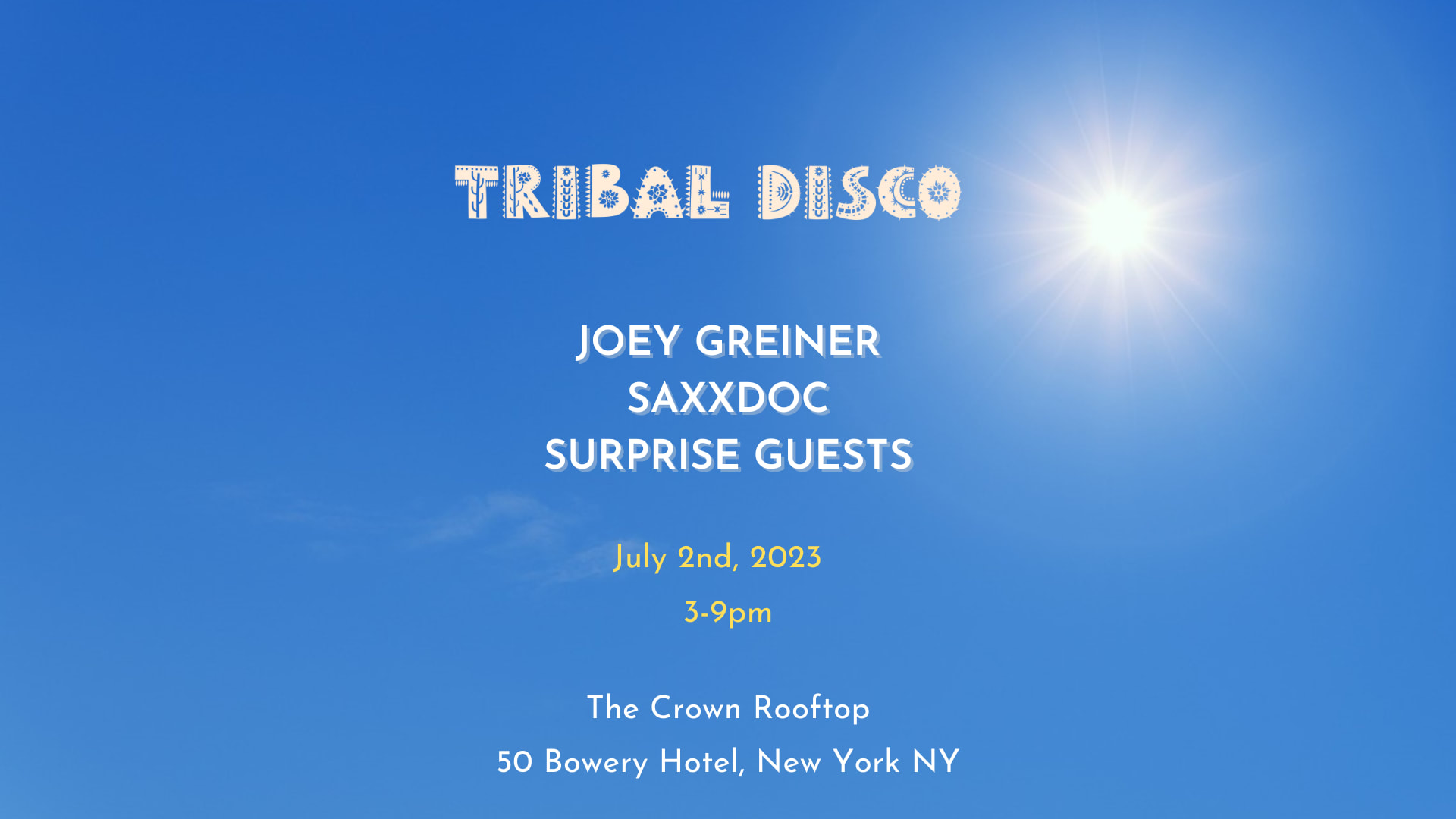 The Crown Rooftop Sunday Funday Cover