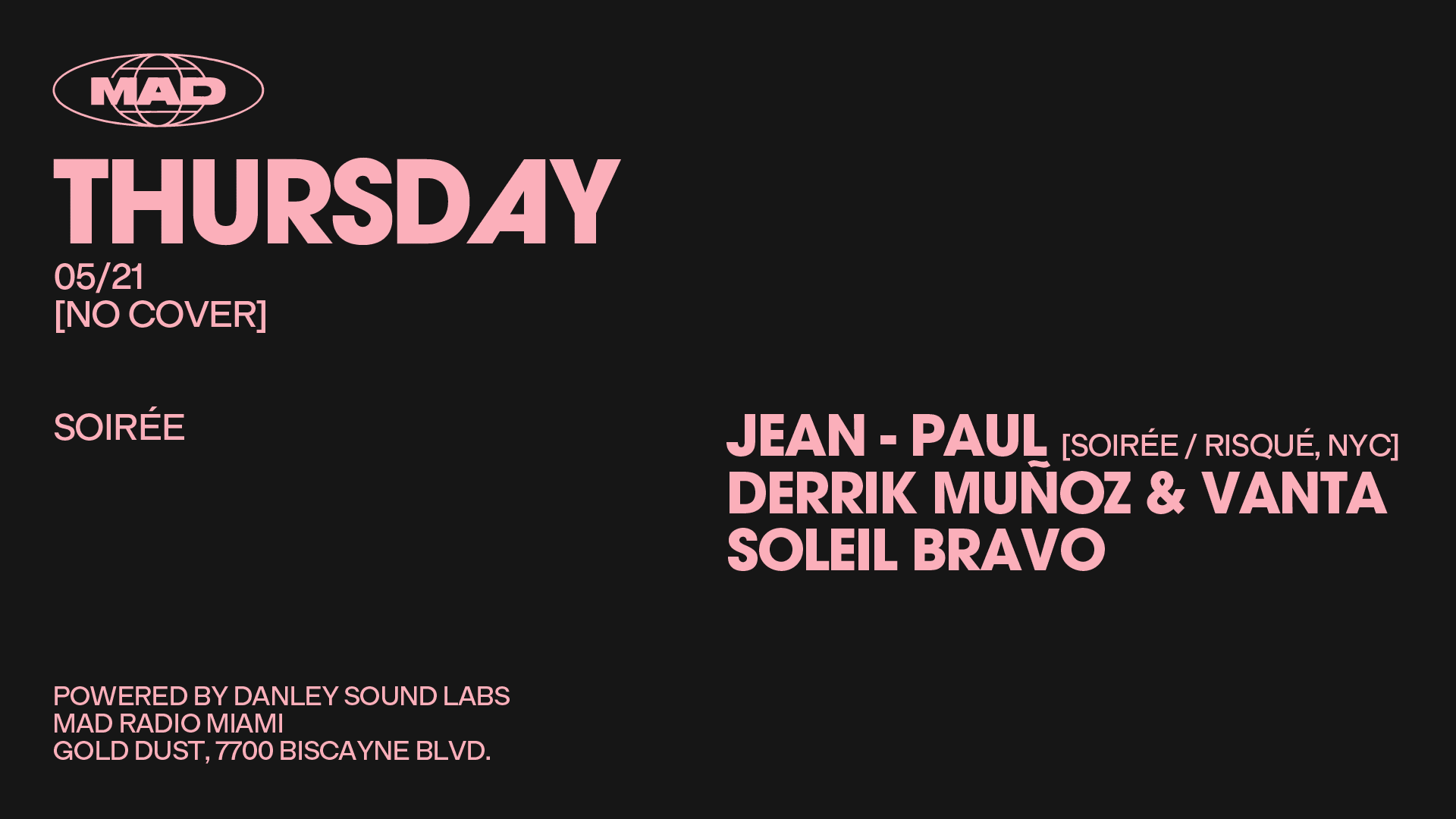 Soirée: Jean-Paul / Derrik Muñoz & Vanta / Soleil Bravo Cover