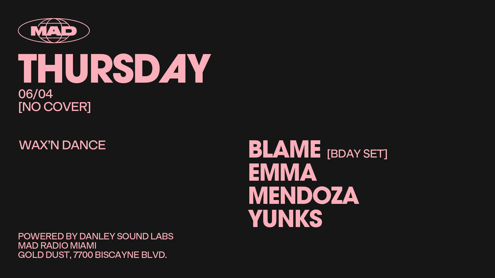 Wax'n Dance: Blame / Emma / Mendoza / Yunks Cover