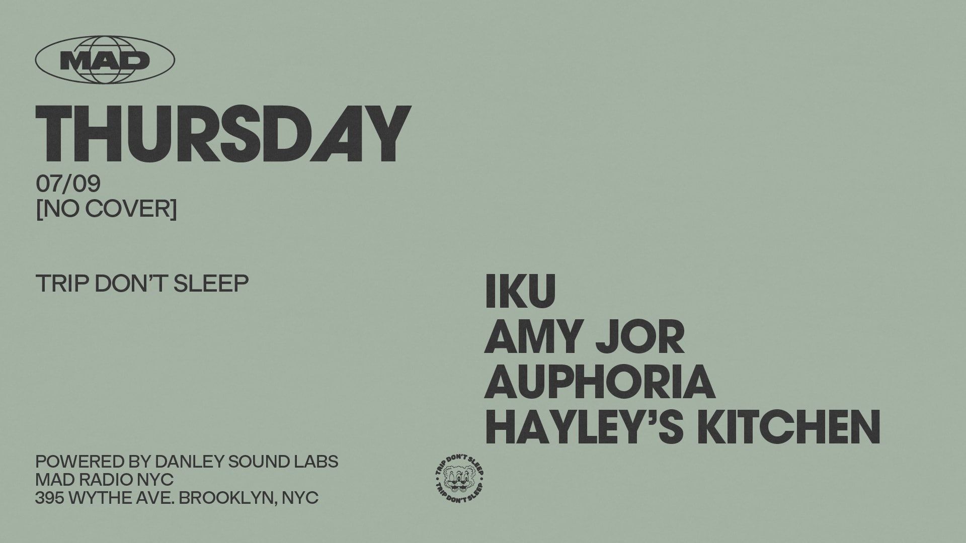 Trip Don't Sleep: Iku / Amy Jor / Auphoria /Hayley's Kitchen Cover