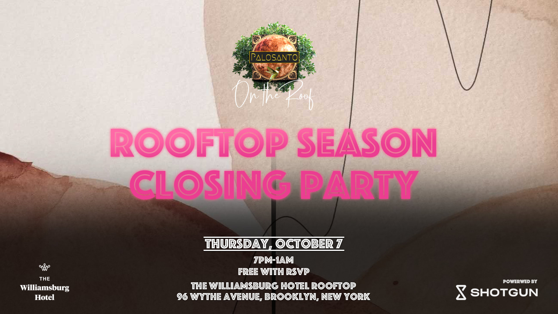 Palosanto On The Roof: Season Closing Party (Free With Rsvp) Cover