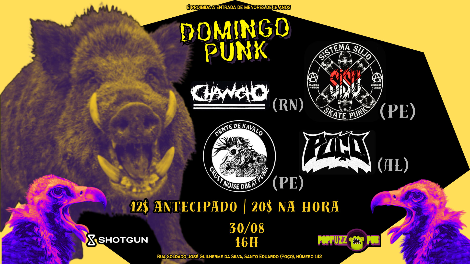 Domingo Punk: Chancho + Sisu + Poço + Dëntë De Kävalö Cover