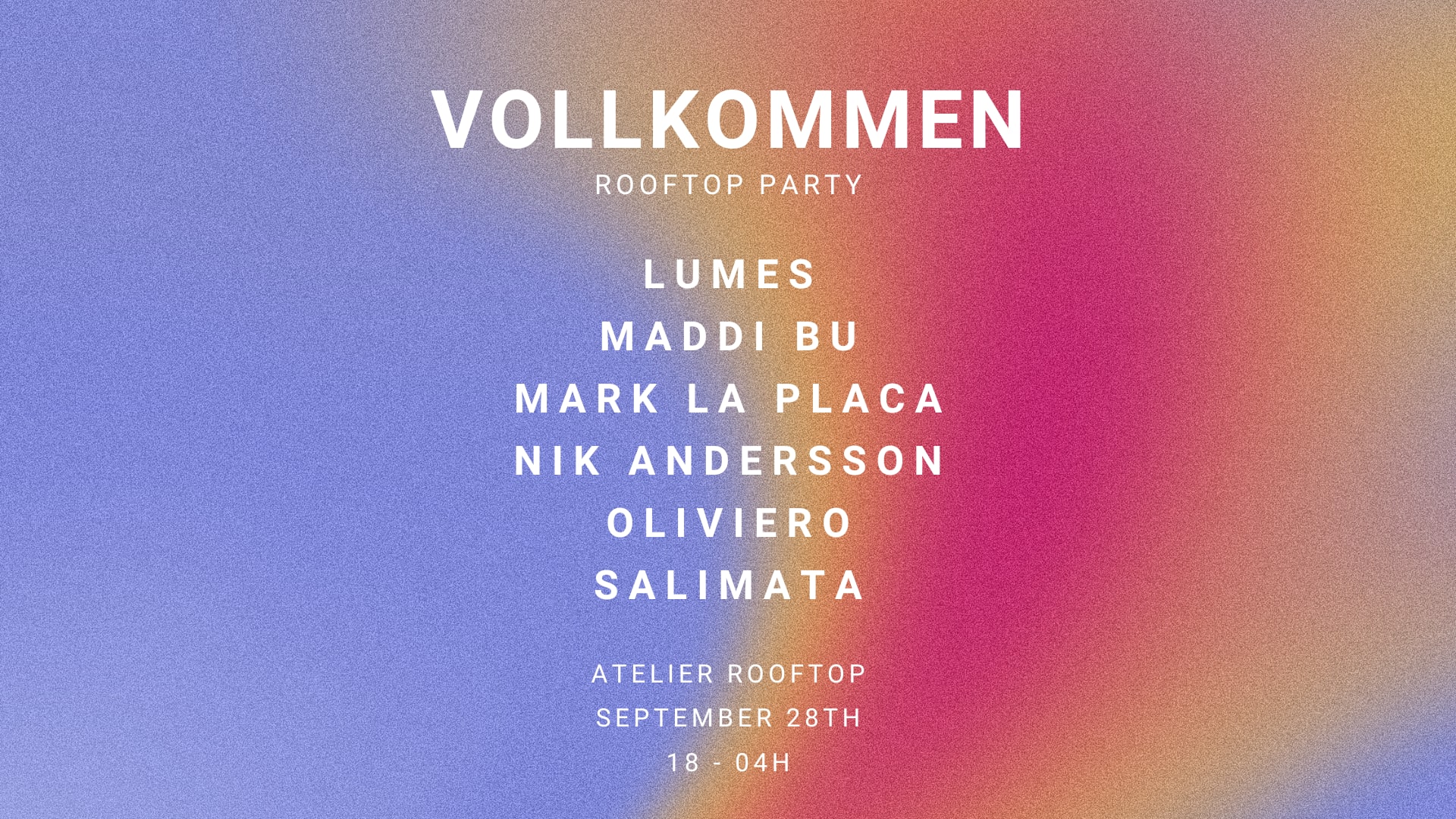 Vollkommen Rooftop Party @ Atelier Rooftop | 28.09.2024 Cover